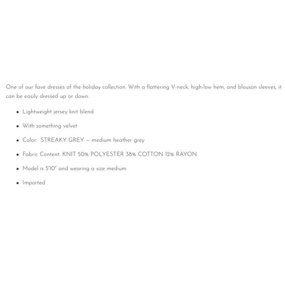 Chaser Triblend Blouson Sleeve Hi Lo Midi Dress - Picture 2 of 6